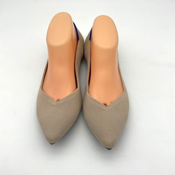 Rothy's Point II Ecru Flats Tortoiseshell Pattern Soles Washable Size 9 - Picture 2 of 10